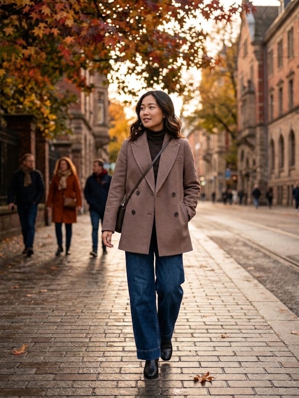 ASOS Double-Breasted Blazer Jacket in Taupe